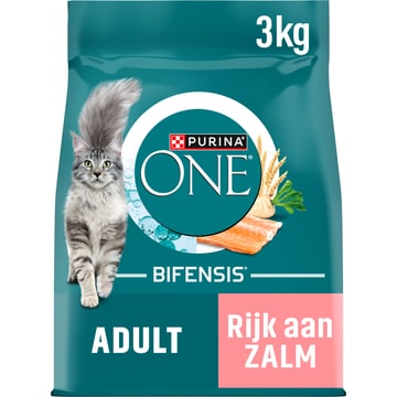 PURINA® ONE Adult Rijk aan Zalm kattenvoer 3 kg