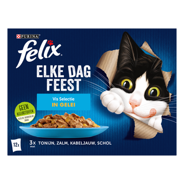 FELIX® Elke Dag Feest Vis Selectie in Gelei Kattenvoer 12x85g