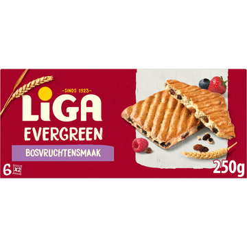 Liga Evergreen Bosvruchtensmaak 6x2 biscuits 250 g