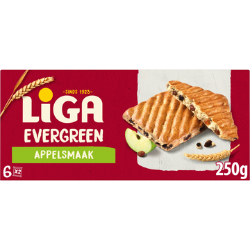 Liga Evergreen Appelsmaak 6x2 biscuits 250 g