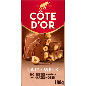 Côte d'Or Bloc Chocoladereep Melk Hele Hazelnoten 180g