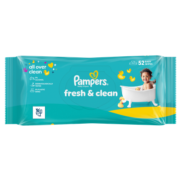 Pampers Fresh Clean Babydoekjes, 52 Doekjes
