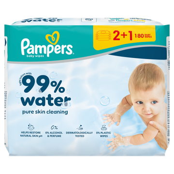 Pampers 99% Water 180 Babydoekjes