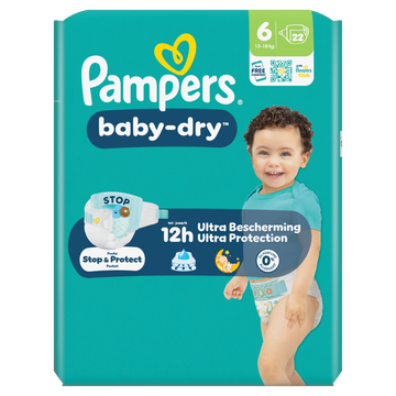 Pampers Baby-Dry Maat 6, 22 Luiers