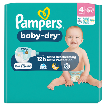 Pampers Baby-Dry Maat 4, 29 Luiers