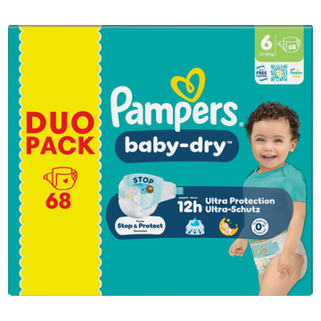 Pampers Baby-Dry Maat 6, 68 Luiers