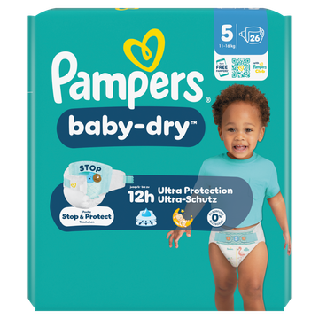 Pampers Baby-Dry Maat 5, 26 Luiers