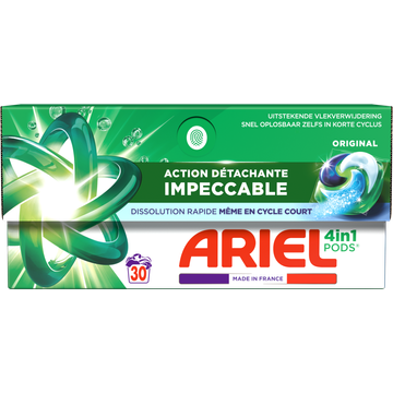 1+1 gratis: Ariel All-in-1 Pods Wasmiddel Original, 30 Wasbeurten