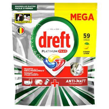 Dreft Platinum Plus, Citroen, Vaatwascapsules 59 X