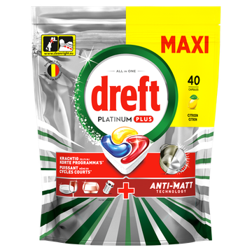 Dreft Platinum Plus Citroen Vaatwascapsules 40 Stuks