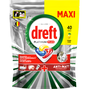 Dreft Platinum Plus Citroen Vaatwascapsules 40 Stuks