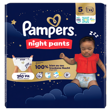 Pampers Night Pants Maat 5, 22 Luierbroekjes
