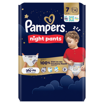 Pampers Night Pants Maat 7, 17 Luierbroekjes