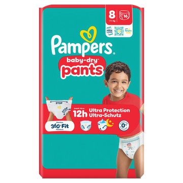 Pampers Baby-Dry Pants Maat 8, 16 Luierbroekjes