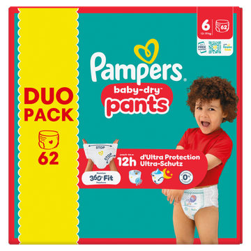 Pampers Baby-Dry Pants Maat 6, 62 Luierbroekjes