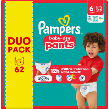 Pampers Baby-Dry Pants Maat 6, 62 Luierbroekjes