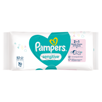 Pampers Sensitive Babydoekjes, 52 Doekjes
