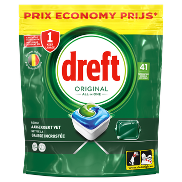 Dreft Original All In One Vaatwastabletten, Original, 41 Capsules