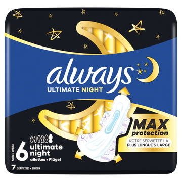 Always Ultimate Night Maandverband (Maat 6) Met Vleugels