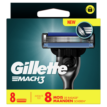 Gillette Mach3 Base 8 Navulmesjes Voor Mannen