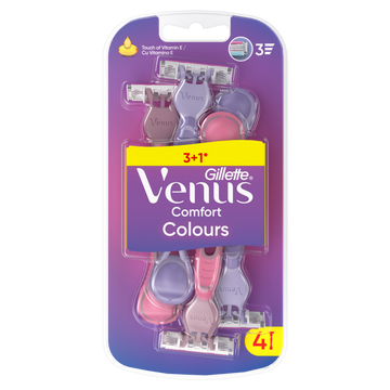 Gillette Venus Comfort Colours Scheermessen 4 Stuks