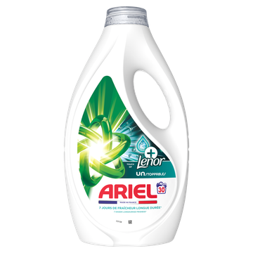 Ariel Vloeibaar Wasmiddel + Unstoppables, 30 Wasbeurten