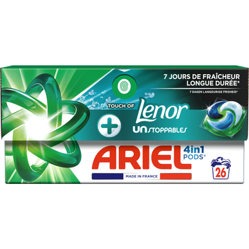 1+1 gratis: Ariel 4in1 PODS Unstoppables Wasmiddel Capsules 26 Wasbeurten
