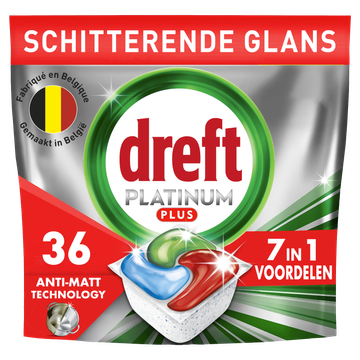 Dreft Platinum Plus All In One Vaatwastabletten Anti-dofheidstechnologie 36 X