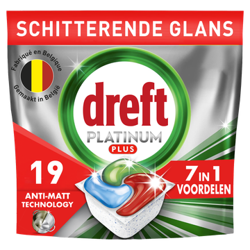 Dreft Platinum Plus All In One Vaatwastabletten Anti-dofheidstechnologie 19 X