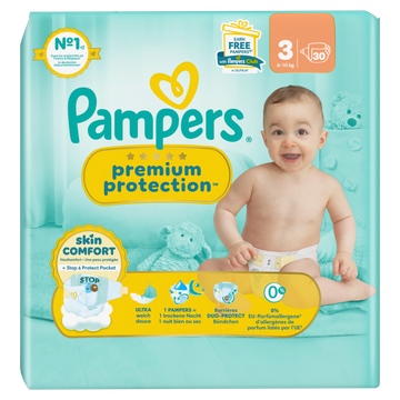 Pampers Premium Protection Maat 3, 30 Luiers