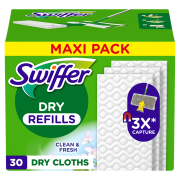 Swiffer Vloerreiniger Droge Vloerdoekjes Schoon & Fris X30 Vangt En Houdt Stof Vast