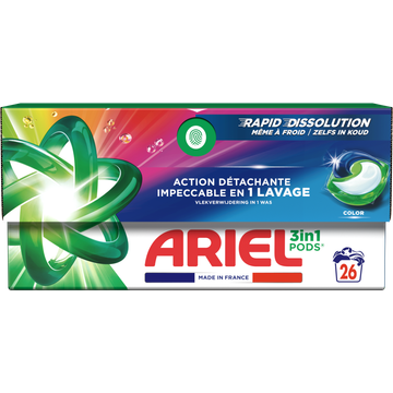 1+1 gratis: Ariel 3in1 PODS Color, Wasmiddel Capsules 26
