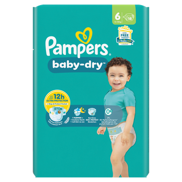 Pampers Baby-Dry Maat 6, 18 Luiers