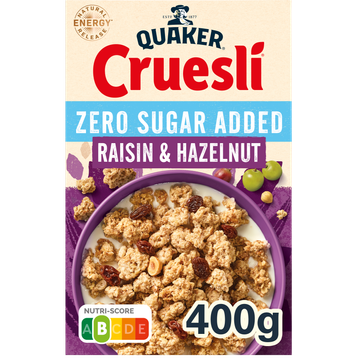 Quaker Cruesli Zero Sugar Added Raisin & Hazelnut 400 gr