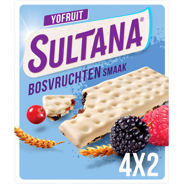 Sultana Yofruit Bosvruchten Smaak 4 x 2 Stuks 143 g