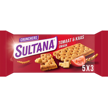 Sultana Crunchers Tomaat & Kaas Smaak 5 Stuks 175 g