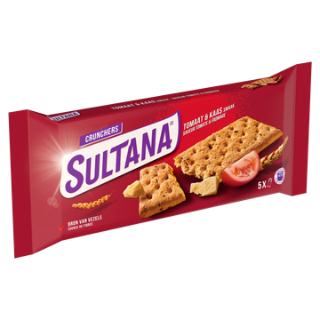 Sultana Crunchers Tomaat & Kaas Smaak 5 Stuks 175 g
