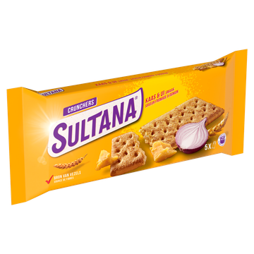 Sultana Crunchers Kaas & Ui Smaak 5 Stuks 175 g