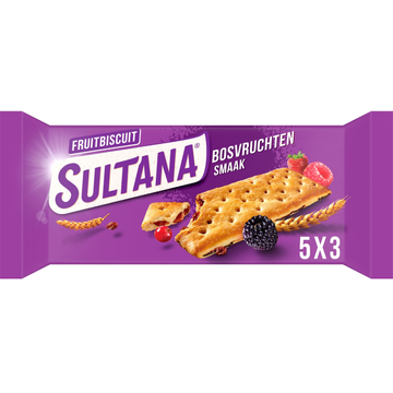Sultana Fruitbiscuit Bosvruchten Smaak 5 Stuks 218 g