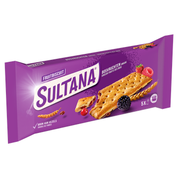 Sultana Fruitbiscuit Bosvruchten Smaak 5 Stuks 218 g