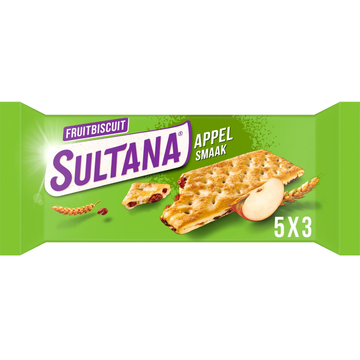 Sultana Fruitbiscuit Appel Smaak 5 Stuks 218 g