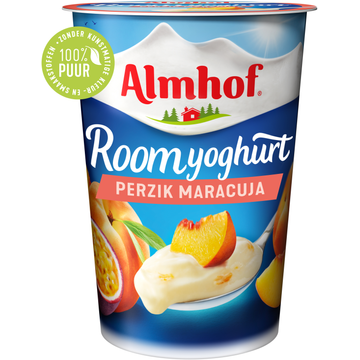 Almhof Roomyoghurt Perzik Maracuja 500 g