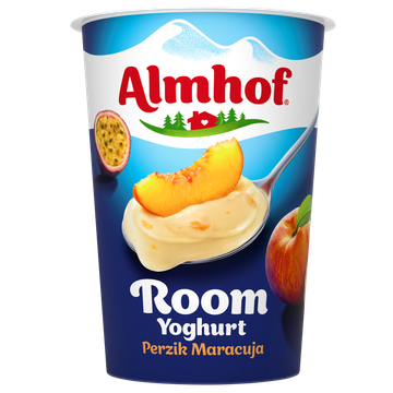 Almhof Roomyoghurt Perzik Maracuja 500 g