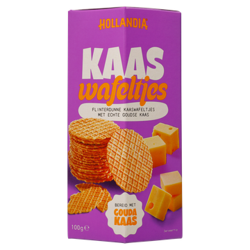 Hollandia Kaas Wafeltjes Bereid met Gouda Kaas 100 g