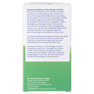 Davitamon Actifit 50+ Omega-3 visolie capsules, 90 stuks