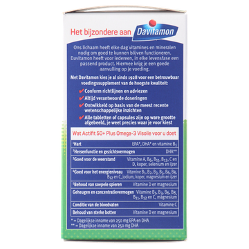 Davitamon Actifit 50+ Omega-3 visolie capsules, 90 stuks