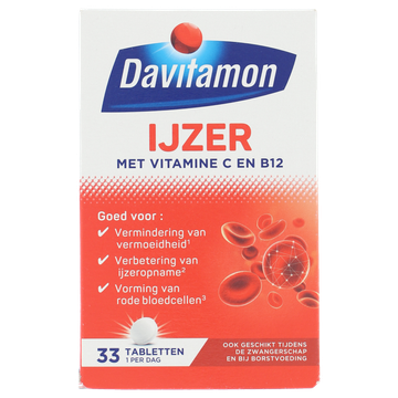 Davitamon IJzer met Vitamine C en B12 33 Tabletten