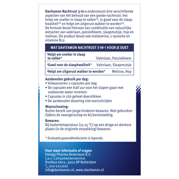 Davitamon Voedingssupplement  Nachtrust 3-in-1 20 caps