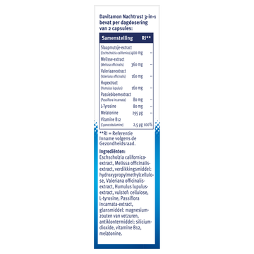 Davitamon Voedingssupplement  Nachtrust 3-in-1 20 caps