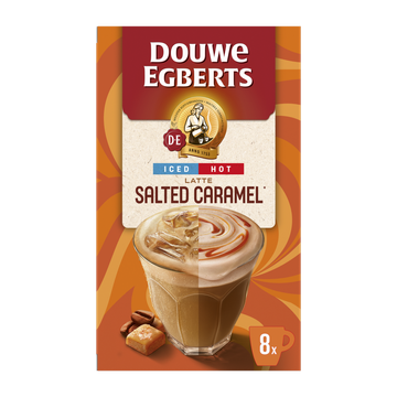 Douwe Egberts Verwenkoffie Lekker warm of koud Latte Salted Caramel 8 x 17,8 g